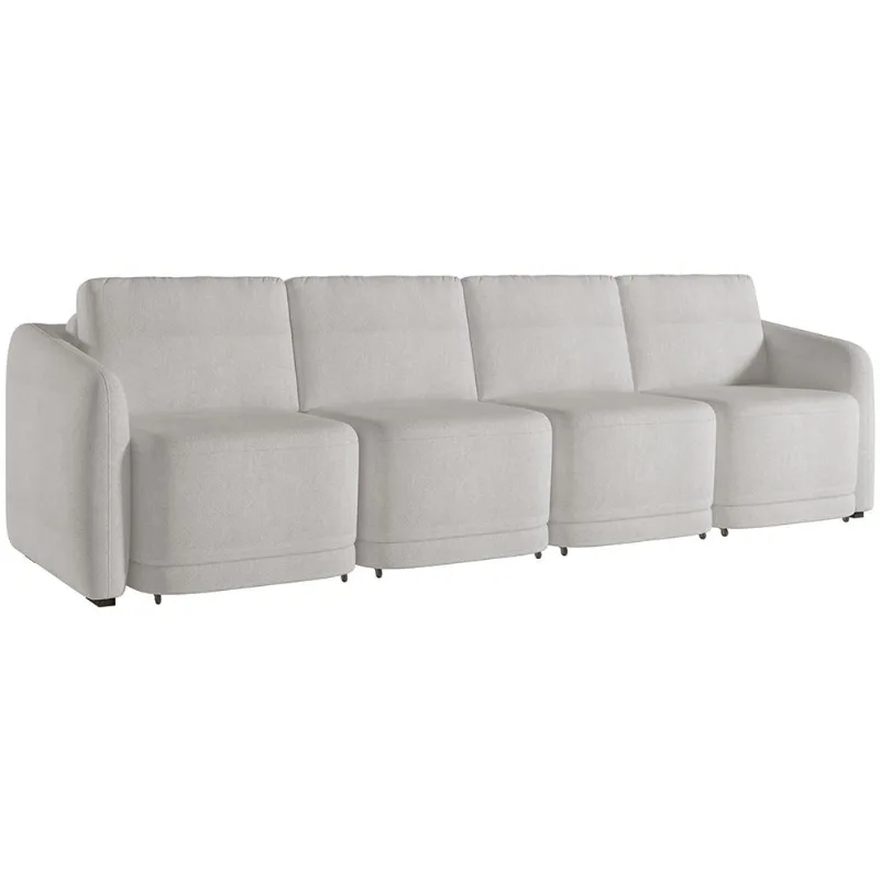 Sofá Cama para Sala de Estar 5 Lugares 436cm Montserrat K01 Bouclê Creme - Lyam Decor - Lyam Decor
