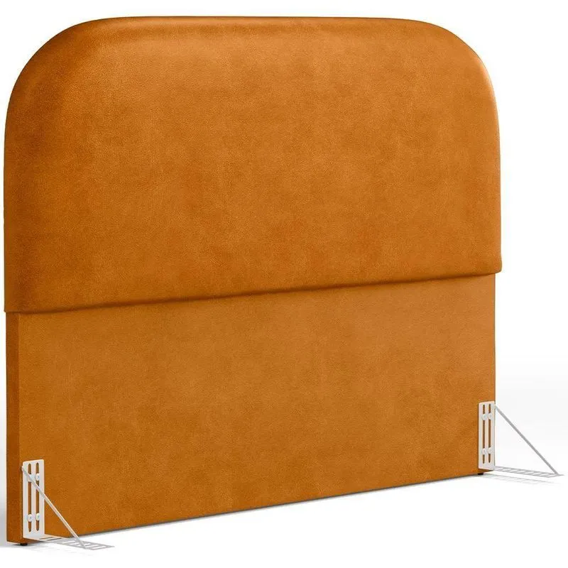 Cabeceira Cama Box Casal 140cm Orgânica Lanna W01 Couríssimo Whisky - Lyam Decor
