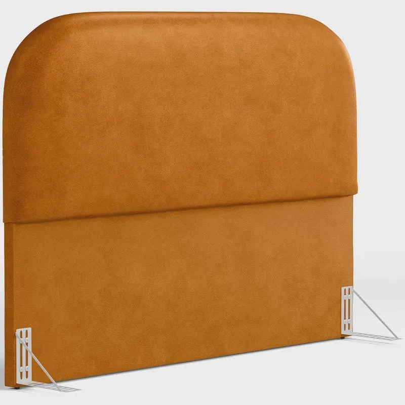 Cabeceira Cama Box King 195cm Orgânica Lanna W01 Couríssimo Whisky - Lyam Decor