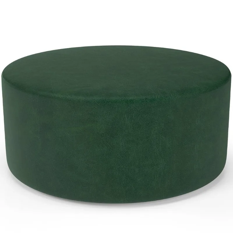 Puff Redondo Orgânico para Living 90cm Lola W01 Couríssimo Verde - Lyam Decor - Lyam Decor