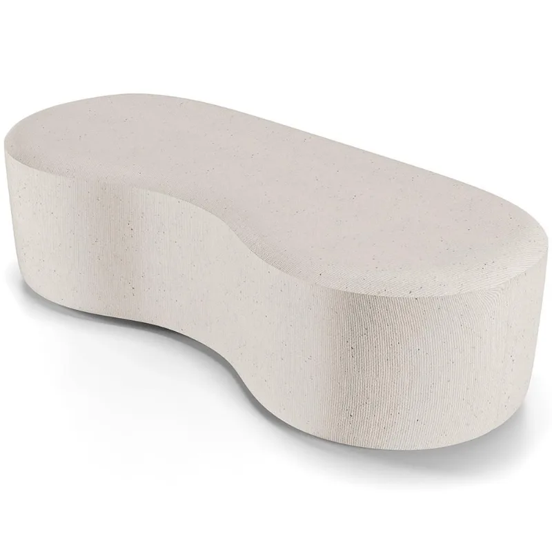Puff Decorativo Orgânico para Living Quarto 140cm Orbit W01 Linho Cru - Lyam Decor - Lyam Decor