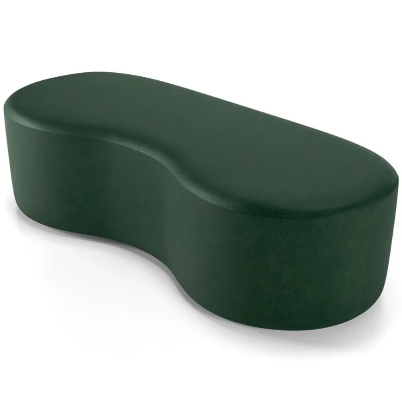 Puff Decorativo Orgânico para Living Quarto 140cm Orbit W01 Couríssimo Verde - Lyam Decor - Lyam Decor