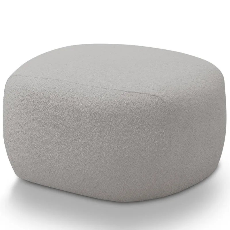 Puff Decorativo Orgânico Para Sala de Estar Living Barolo L06 Bouclê Cinza - Lyam Decor