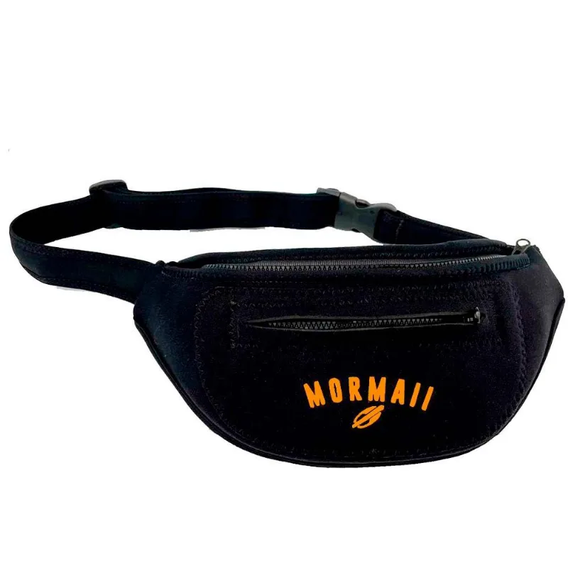 Pochete de policloropreno com 2 zipers Mormaii Preto-laranja