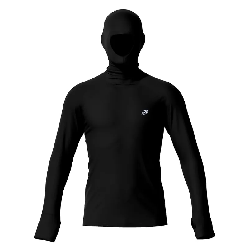 Camiseta manga longa com capuz masculino kite division esporte Mormaii Preto XGG