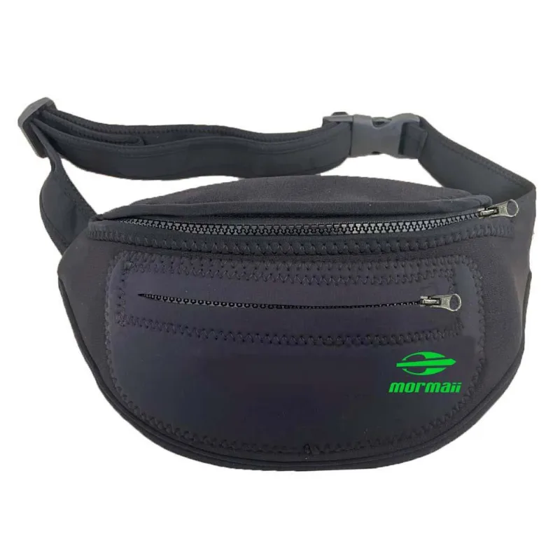 Pochete de policloropreno com 2 zipers Mormaii Preto-verde