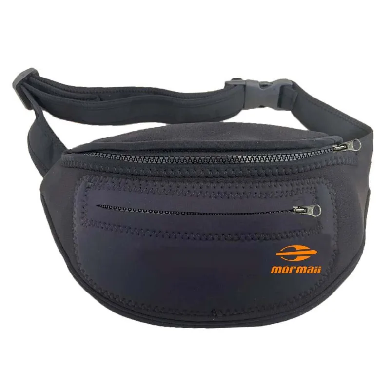 Pochete de policloropreno com 2 zipers Mormaii Preto-laranja
