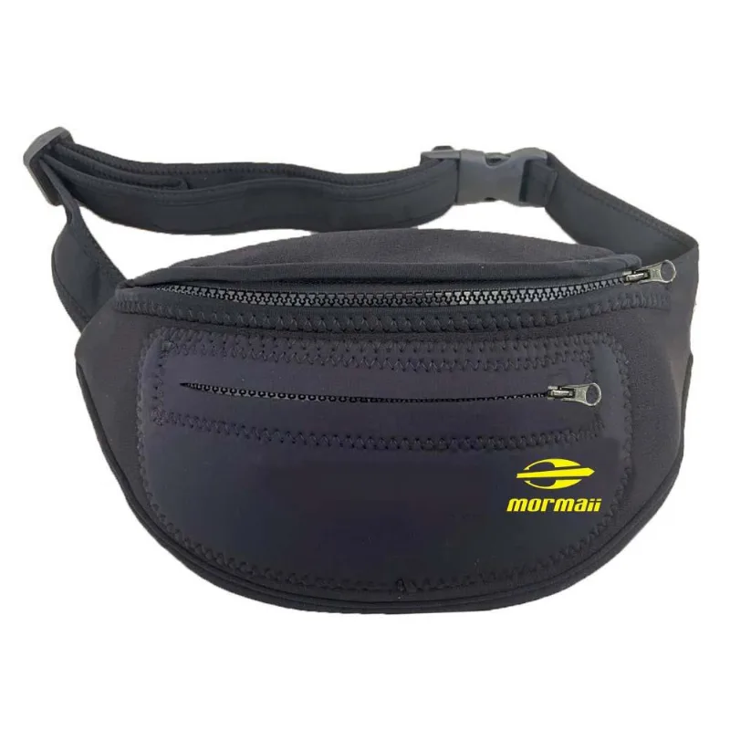 Pochete de policloropreno com 2 zipers Mormaii Preto-amarelo