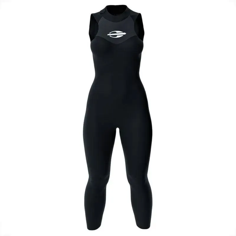Long John Triathlon Sem Manga Backzip 3-2mm Feminino Mormaii Roupa de Borracha Natação PP / Preto