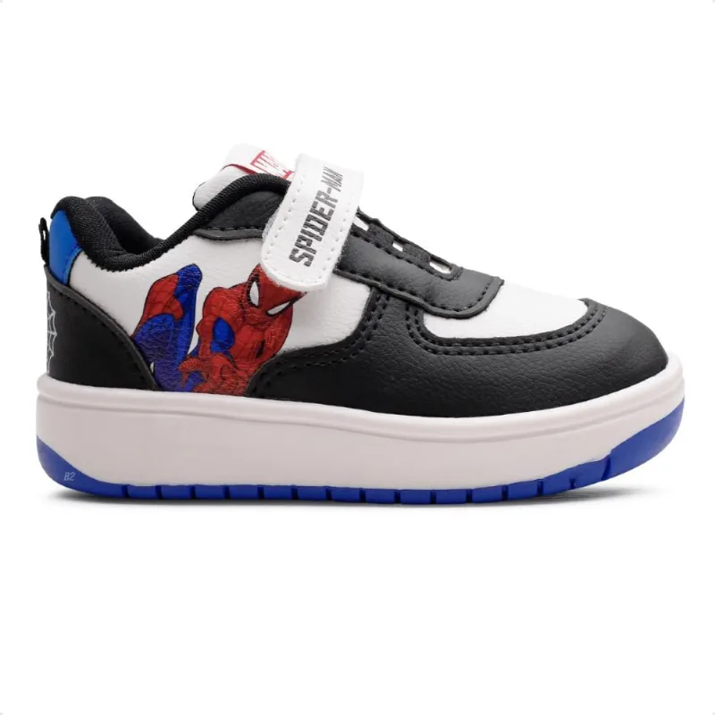 Tênis Marvel Homem Aranha Infantil Calce Fácil 27 / Branco / Preto