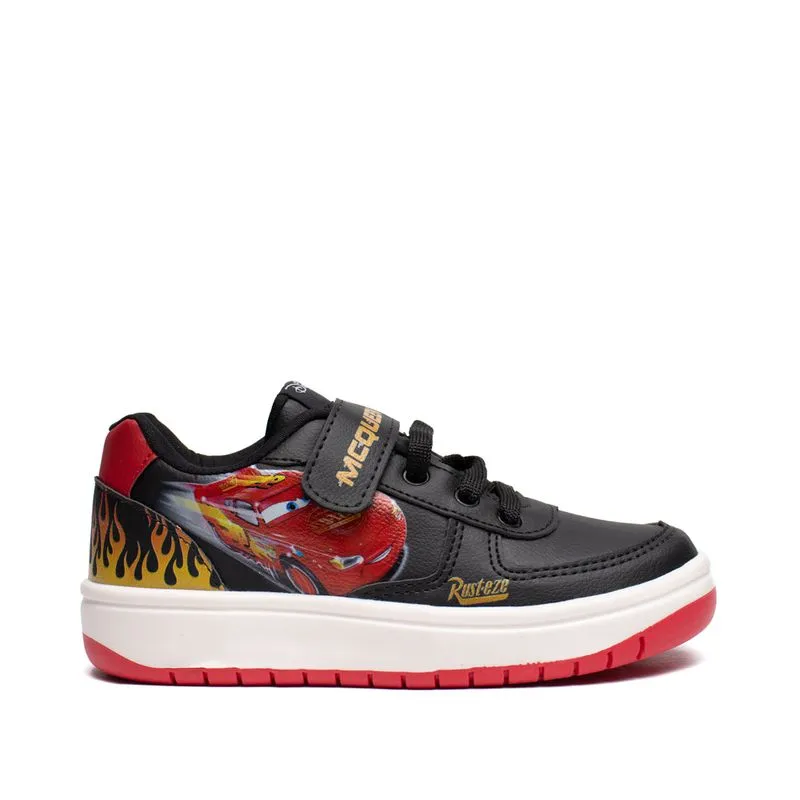 Tênis Infantil Disney McQueen Ilustração Preto/Vermelho - 32