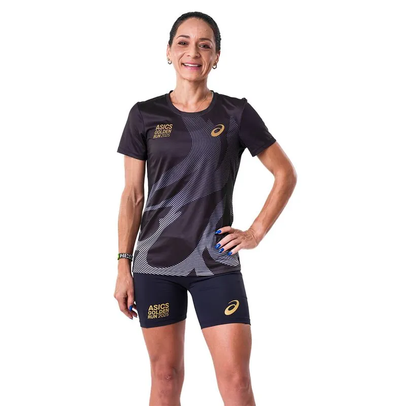 Camiseta ASICS Golden Run Performance - Feminino - Preto - tam: GG