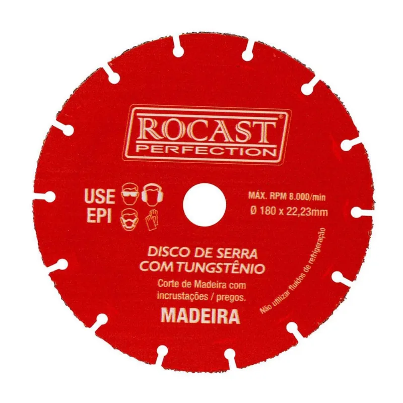 Disco De Serra Com Tungstênio 180X22,2Mm (245,0002) - Rocast
