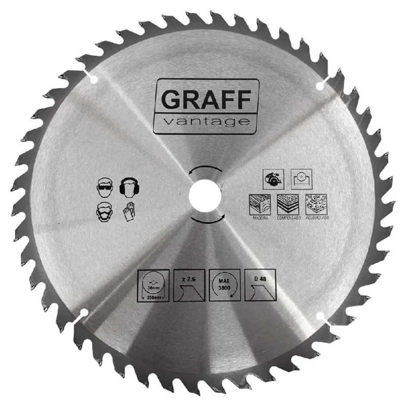 Serra Circular c/ Pastilha de Metal Duro p/ Madeira 14''48D (579,0020) - Graff Vantage