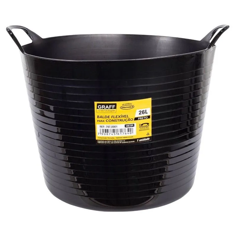 Balde Maleável Flexível Para Construção 26l - Graff Vantage