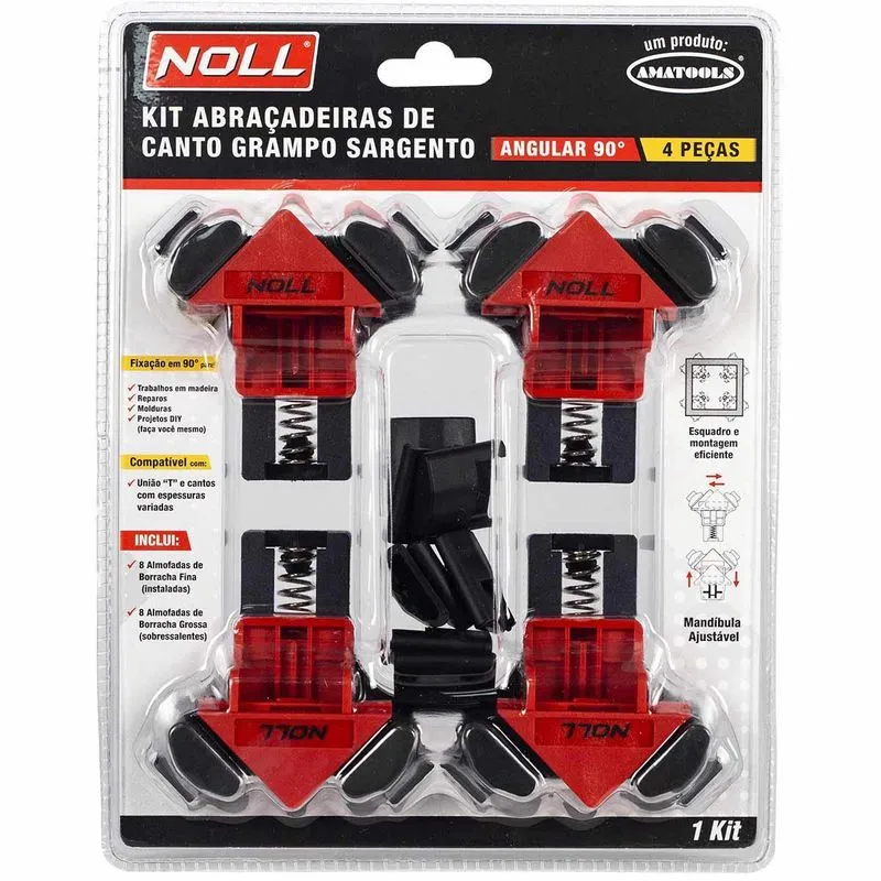 Kit 4 Gabaritos Grampos De Canto 90 Angular Marcenaria Noll