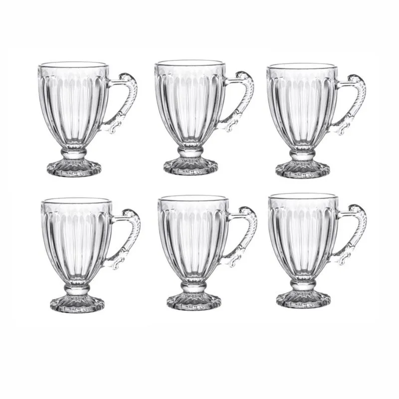 Cj 6 Xícaras Para Café 100ml De Cristal Renaissance - Lyor