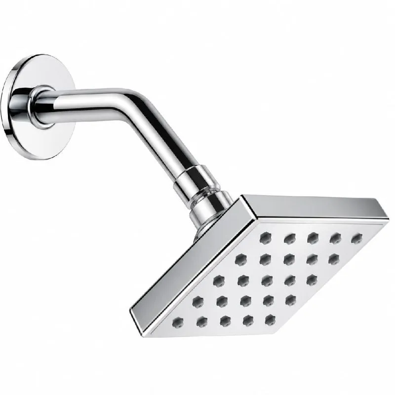 Ducha De Parede Quadrada Cromada Com Haste Curva DQ01CR - EB-DQ-01-CR - Econometal Econometal