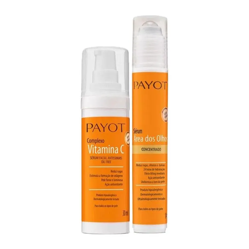 Kit Sérum Vitamina C Intense Olhos 14ml + Facial 30ml Payot Antienvelhecimento Unissex Kit Tratamento Vitamina C Payot