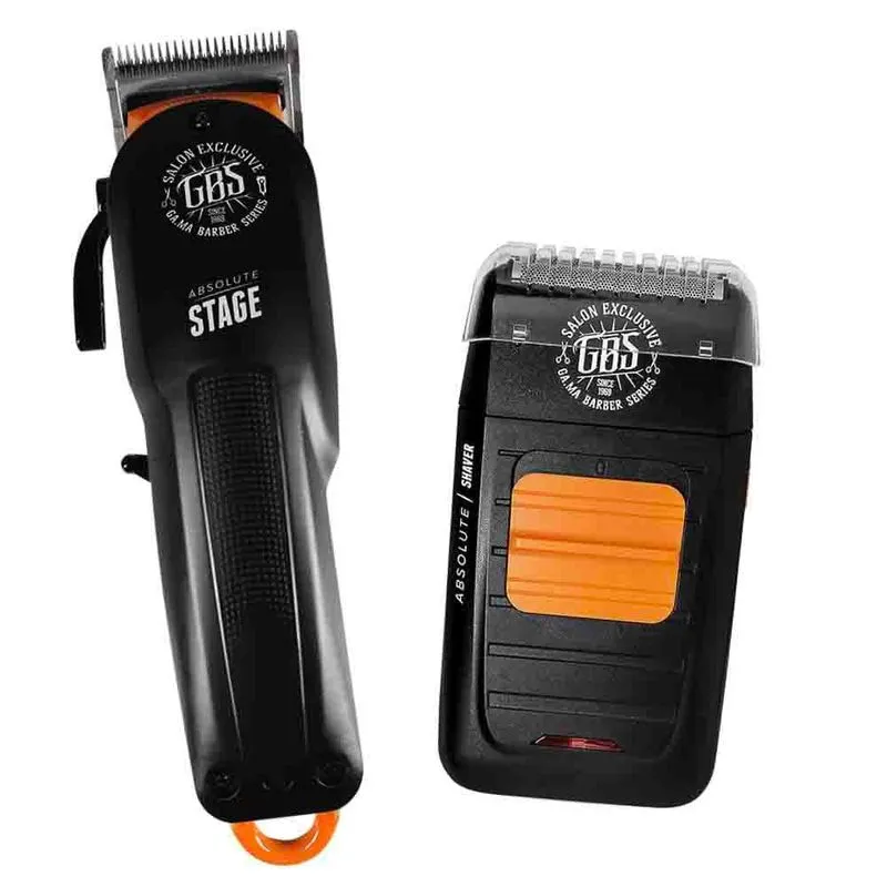 Kit Gama GBS Máquina de Corte Stage e Barbeador Shaver Bivolt Bivolt