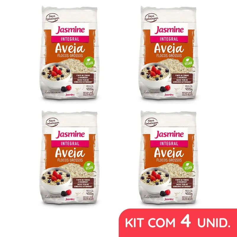 Kit Com 4 Aveia Flocos Grossos - 400g Jasmine