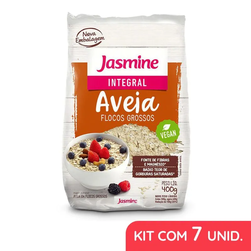 Kit Com 7 Aveia Flocos Grossos - 400g Jasmine
