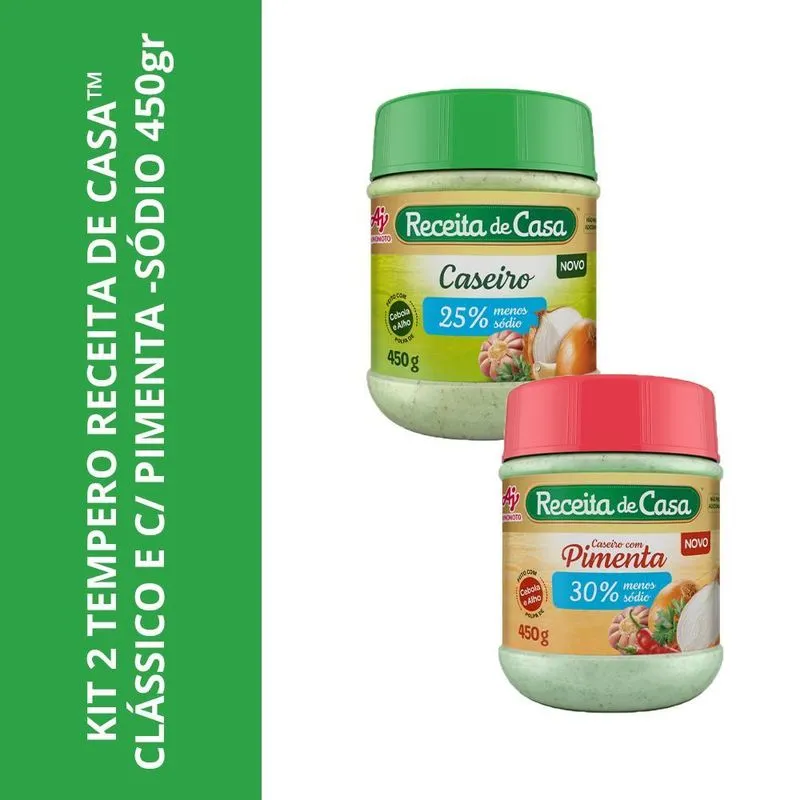 Kit 2 Tempero Receita De Casa Clássico E Com Pimenta 450gr