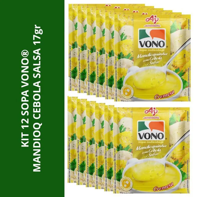 Kit 12 Sopa Vono Mandioq Cebola Salsa 17gr