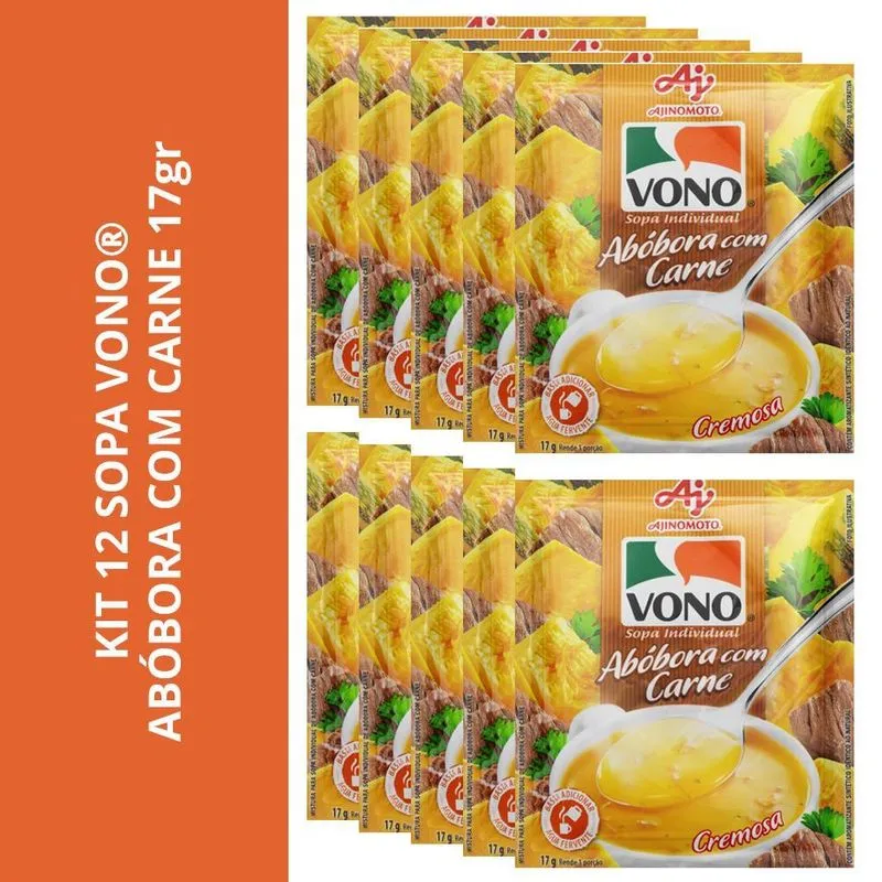 Kit 12 Sopa Vono Abóbora Com Carne 17gr