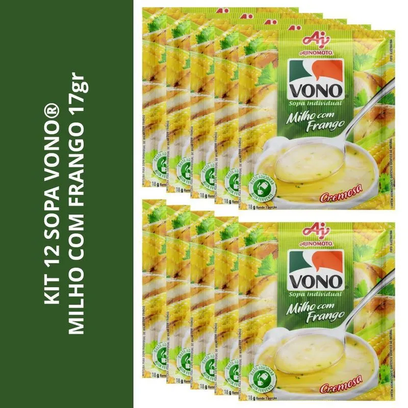 Kit 12 Sopa Vono Milho Com Frango 17gr
