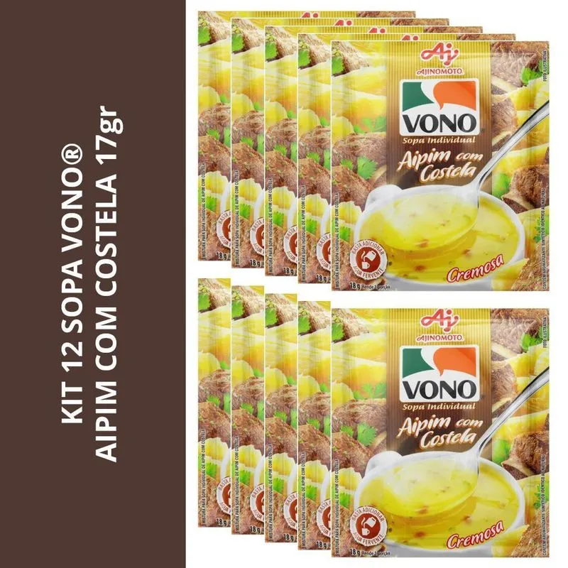 Kit 12 Sopa Vono Aipim Com Costela 17gr