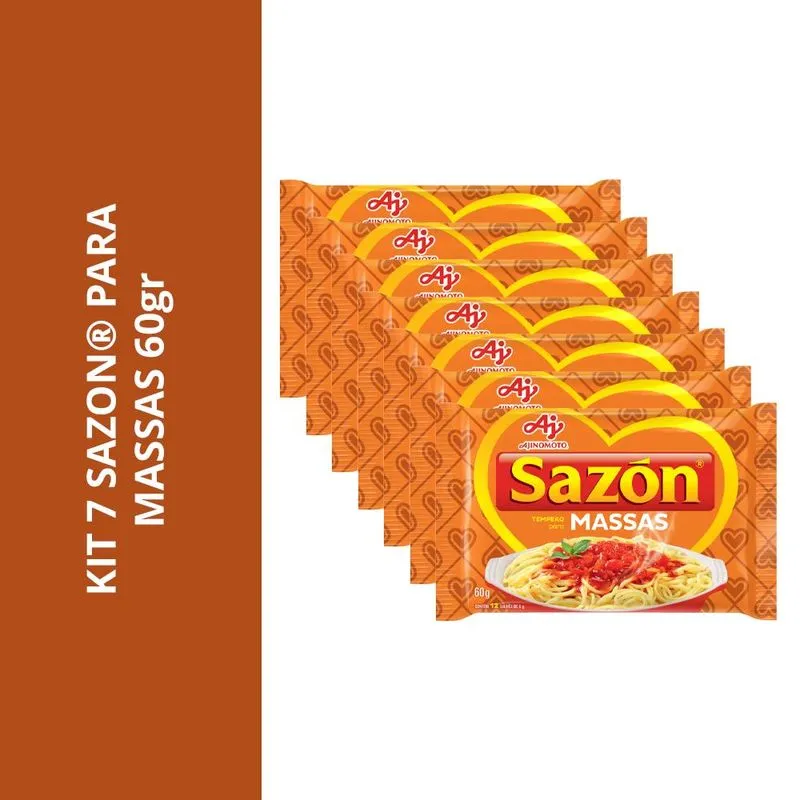 Kit 7 Sazon Tempero Para Massas 60gr