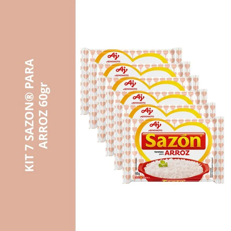 Kit 7 Tempero Sazon Para Arroz - 60g