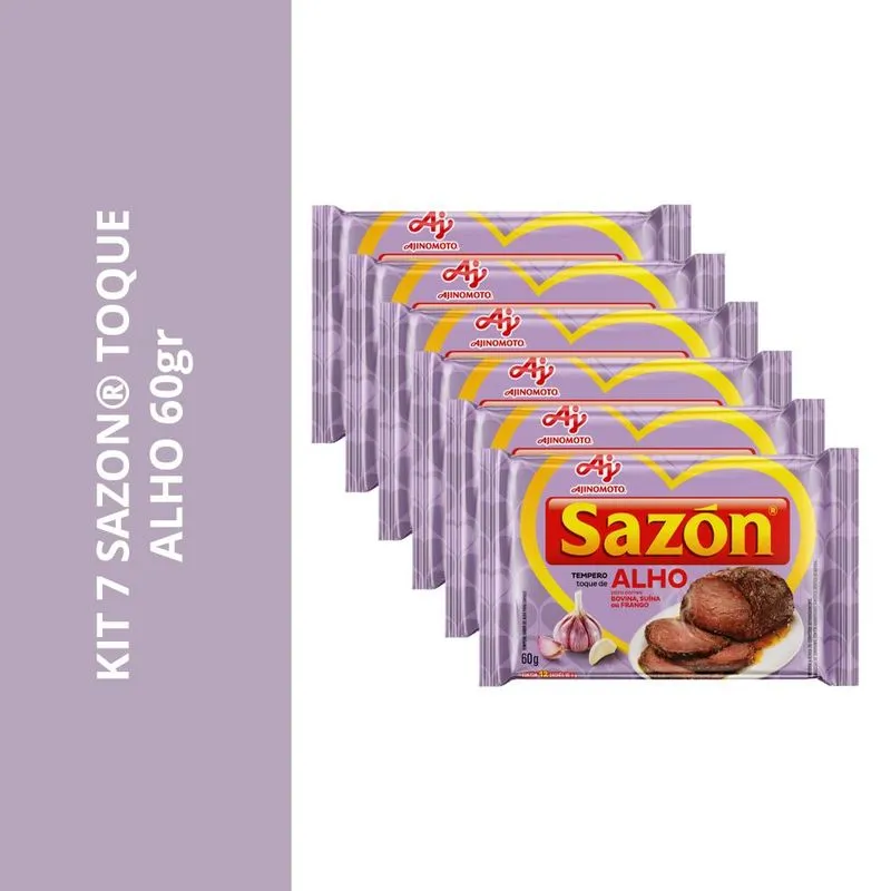 Kit 7 Tempero Sazon Toque De Alho 60g