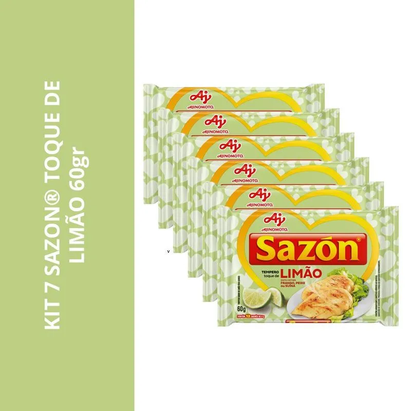 Kit 7 Tempero Sazon Toque De Limão 60g