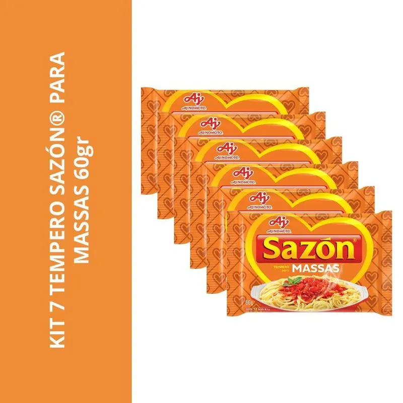 Kit 7 Tempero Sazón Para Massas 60gr