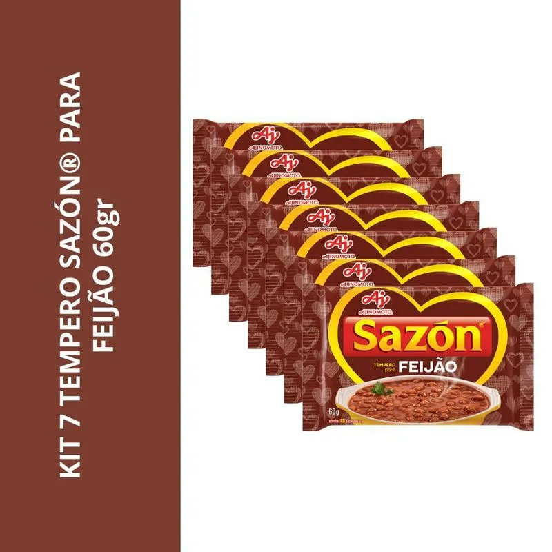 Kit 7 Tempero Sazón Para Feijao 60gr