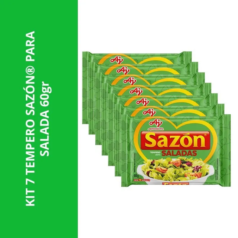 Kit 7 Tempero Sazón Para Salada 60gr