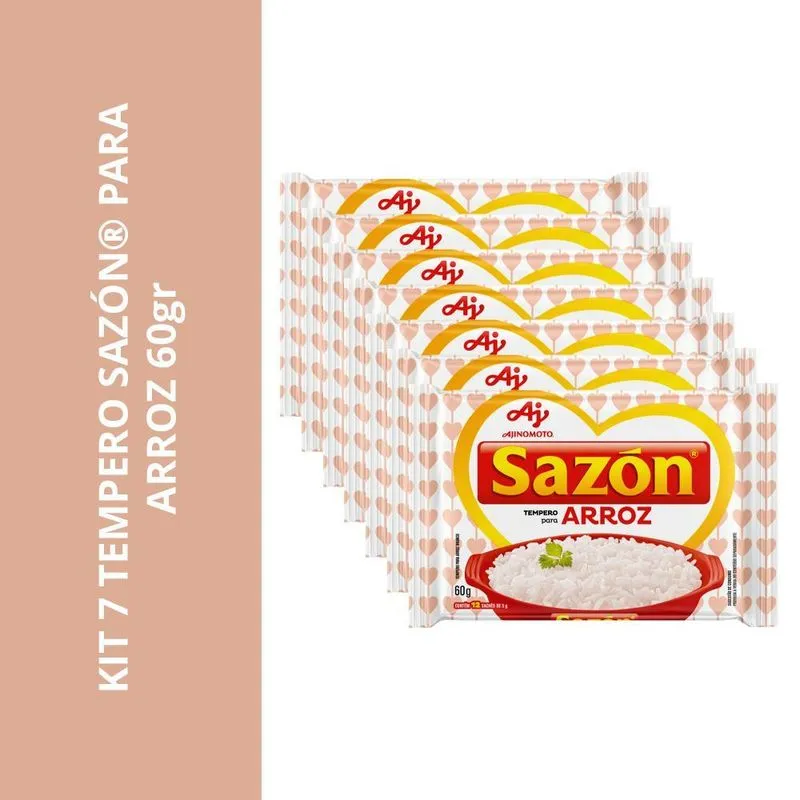 Kit 7 Tempero Sazón Para Arroz 60gr