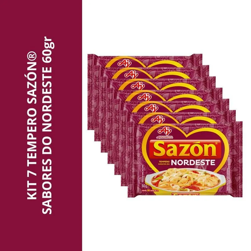 Kit 7 Tempero Sazón Sabores Do Nordeste 60gr