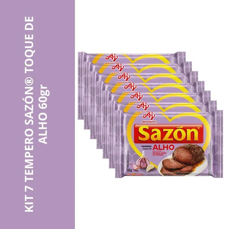 Kit 7 Tempero Sazón Toque De Alho 60gr
