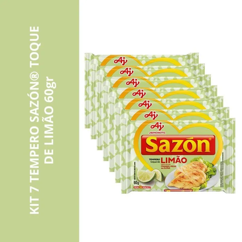 Kit 7 Tempero Sazón Toque De Limao 60gr