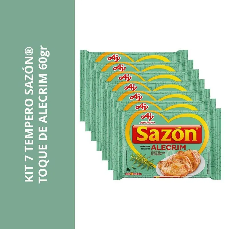Kit 7 Tempero Sazón Toque De Alecrim 60gr