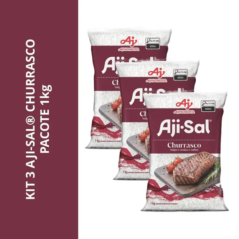 Kit 3 Aji-sal Para Churrasco Pacote 1kg
