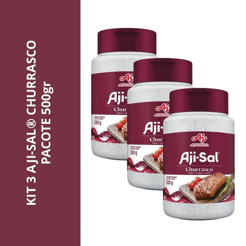 Kit 3 Aji-sal Churrasco Pacote 500gr