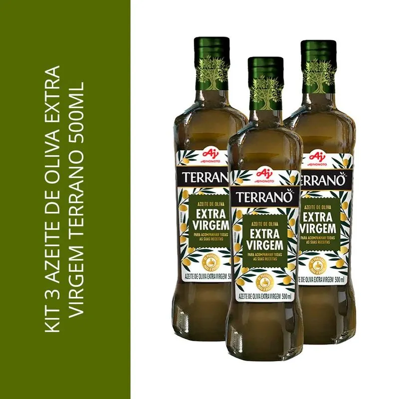 Kit 3 Azeite De Oliva Extra Virgem Terrano 500ml