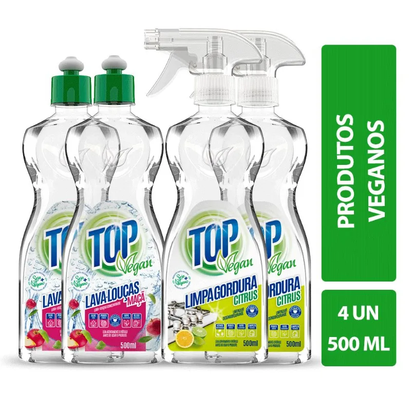 Kit Desengordurante + Lava Louças Maça Top Vegan 500ml