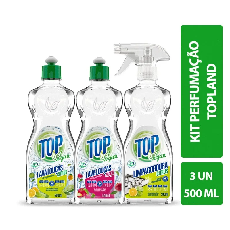 Kit Top Vegan Lava Louças Concentrado + Desengordurante 500ml