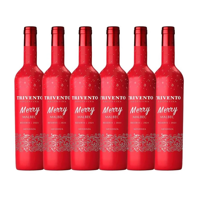 Kit Vinho Trivento Merry Malbec 750ml - 6 Garrafas