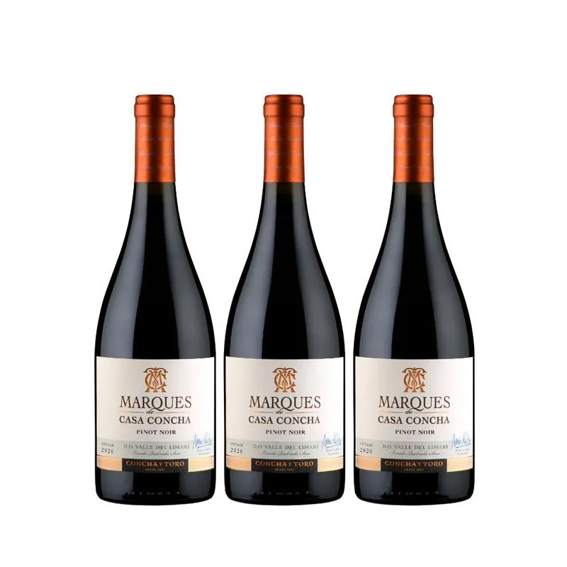 Kit Marques De Casa Concha Pinot Noir 750ml - 3 Garrafas
